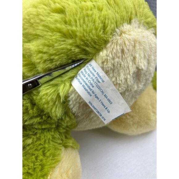 Plush Frog Stuffed Animal Toy Green Yellow Large Sitting 14" - Picture 8 of 10